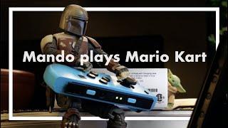 Mando plays Mario Kart 8 Deluxe stop motion bit WITH BABY YODA