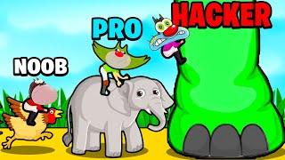 Noob vs Pro vs Hacker In Animal Evolution Rush With Oggy And Jack