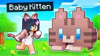 My SECRET Base in a Minecraft BABY KITTEN House