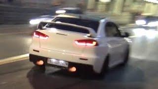 Mitsubishi Lancer EVO X - CRAZY CRACKLES & POPS & Spitting Flames