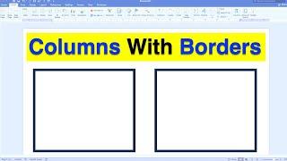 How To Make Two Columns With Borders In Word