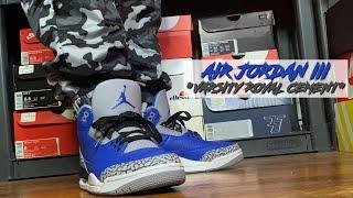 HONEST REVIEW OF THE JORDAN 3 VARSITY ROYAL CEMENT VARSITY ROYAL CEMENT JORDAN 3 ON FOOT IN 4K