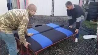 Самодельный раскладывающийся диван в УАЗ Фермер