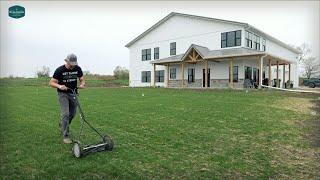 FIRST MOW On NEW FRONT LAWN + Early Crabgrass Control