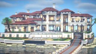 Minecraft Mediterranean Mansion Tutorial + Interior  Part 1