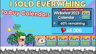 Selling My All Items and Worlds to buy TONS Winterfest Calendar 2023 Giant Eye Head  GrowTopia