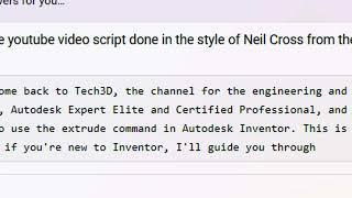 i got AI to write me an Inventor tutorial video script... is anyone out there hiring at the moment