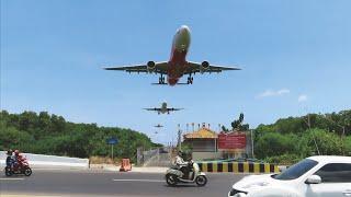 Nonton Pesawat Terbang Antri Landing Rendah di Bali Bandara I Gusti Ngurah Rai 2021