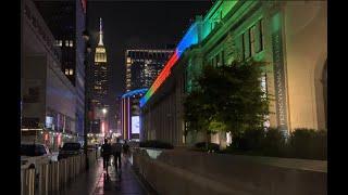 Walking in Midtown Manhattan on a rainy night  New York Tour 4K #travel #newyorkcity