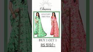 Chiffon Sarees Buy 1 Get 1 #sarees #shorts #latestsarees