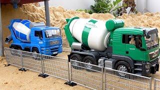 시멘트 믹서 덤프 트럭과 트랙터가 장착된 건설 차량 - 최고의 장난감 비디오 모음