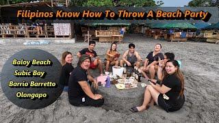 FILIPINOS KNOW HOW TO BEACH PARTY - BALOY BEACH -BARRIO BARRETTO - SUBIC BAY - OLONGAPO PHILIPPINES