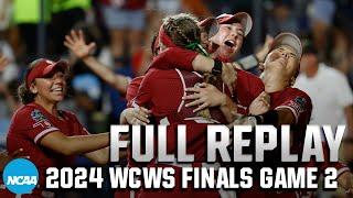 Oklahoma vs. Texas 2024 Womens College World Series finals Game 2  FULL REPLAY