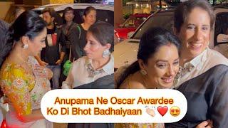 Rupali Ganguly Congratulates Oscar Award Winning Director Guneet Monga As they meet at awards