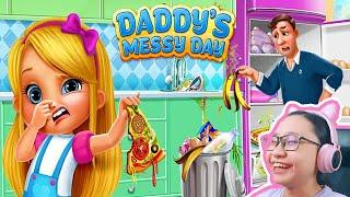 Daddys Messy Day - Lets Help Out This Poor Dad....