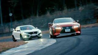 Chris Harris races the Honda Civic Type R vs Lexus LC500  Top Gear Series 25  BBC