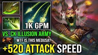 100% AGILITY SPEED Multishot 700 Damage Per Hit 1K GPM Medusa Vs Illusion Army CK Dota 2