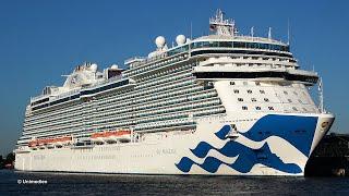 SKY PRINCESS  amazing beautiful maiden call of the PRINCESS CRUISES ship in Rostock Warnemünde  4K