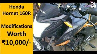 ₹10000 ki Modifications in Honda Hornet 160R  The X Riders  JS XTREME