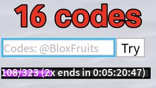 ALL 16 DOUBLE xp codes in 1 minute.. Blox Fruits