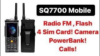 جوال الطوارئ للبر وغيره SQ7700 فيه 4 شرائح SIM ومقوي شبكة وفلاش وراديو FM وباوربانك 