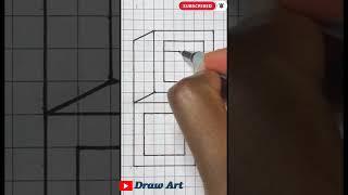 Easy 3D Drawing  How To Draw 3D Optical Illusion Art  #shorts #satisfyingvideo #shortsart