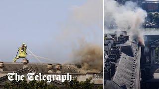 Firefighters battle huge blaze at Somerset House