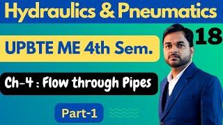 #18 Hydraulics & Pneumatics  Ch-4  Flow through Pipes  Part-1 @PolytechnicPathshala