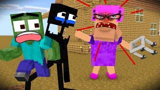 Monster School  ESCAPE GRUMPY GRAN & SISTERS Obby - Minecraft Animation