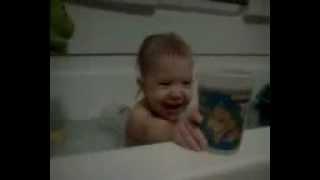 Funny Baby Farting and laughing in Tub