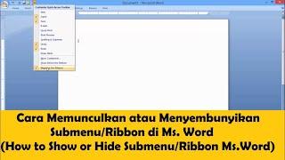 Cara Menampilkan atau Menyembunyikan Submenu atau Ribbon di Ms.Word Show or Hide Submenu or Ribbon