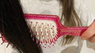 ASMR pampering you Hair brushing hair straightening REAL HAIR scalp massage skin care