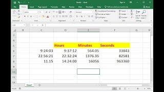 MS Excel How to Convert Time into Hours Minutes & Seconds