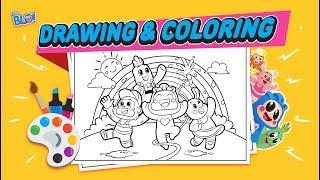 Belajar Gambar dan Warnai Pelangi bersama Hey Blo  Learn Colouring and Drawing