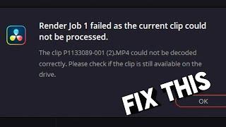 How to fix clip could not be processed or decoded correctly error in Davinci Resolve