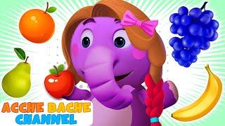 Learn Fruit Names in Hindi with Rapunzel  Educational Videos for Kids by Acche Bache Channel