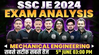 SSC JE Exam Analysis 2024  SSC JE Mechanical Paper Analysis 2024  SSC JE Exam Analysis Today