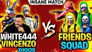 3 Legend in 1 match  WHITE444 & VINCENZO & XHOI vs Vincenzos Friends clash Squad Custom Room
