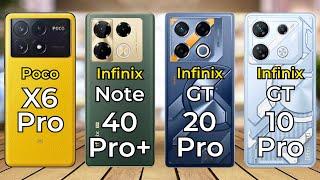 Poco X6 Pro Vs Infinix Note 40 Pro+ Vs Infinix GT 20 Pro Vs Infinix GT 10 Pro