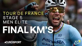 MARK CAVENDISH MAKES HISTORY   Tour de France Stage 5 Final Kilometres  Eurosport Cycling