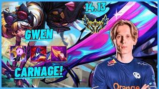 KCB MAYNTER GWEN VS ORNN TOP DOUBLE KILL CARNAGE - EUW CHALLENGER - PATCH 14.13