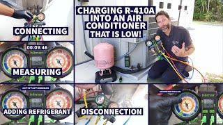 Charging R-410A into an Air Conditioner thats Low Connect Measure Add Refrigerant Disconnect