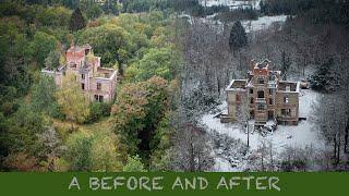 Before and after unveiling the abandoned chateau