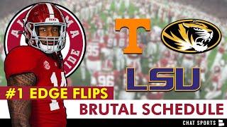 Alabama Football Recruiting #1 EDGE FLIPS + SEC Schedule About To HEAT Up  Alabama Football News