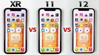 iPhone XR vs iPhone 11 vs iPhone 12 SPEED TEST in 2023  iOS 16.5 SPEED TEST