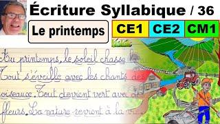 Cours leçon français  Écrire un texte sur le printemps en ce1 ce2 cm1 # 36