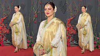 Rekha ji Looking Beautiful  At Zaheer Iqbal Sonakshi Sinha wedding reception in Mumbai