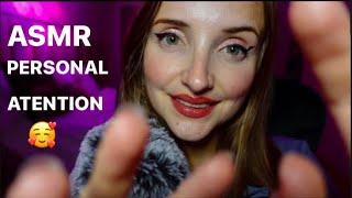 ASMR  Up Close Personal AttentionFace Touching + Lense Tapping and mouth sounds For DEEP Sleep 