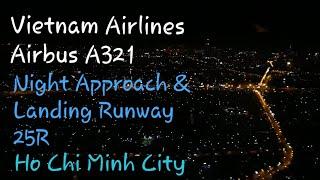 Vietnam Airlines Airbus A321 Night Landing Tan Son Nhat Intl Airport