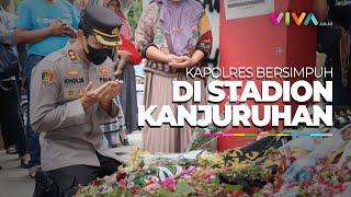 Kapolres Malang Duduk Bersimpuh di Makam Korban Kanjuruhan